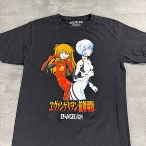 Neon Genesis Evangelion T Shirt Mens Small Black Asuka Rei Anime Manga 2022 Tee